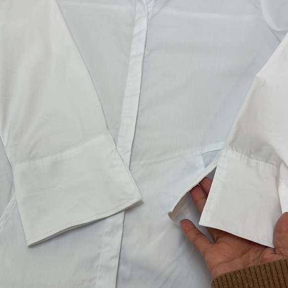 Habitat The One White Button Front Tunic Shirt S 3/4 Sleeves A-Line Pockets - Picture 8 of 15